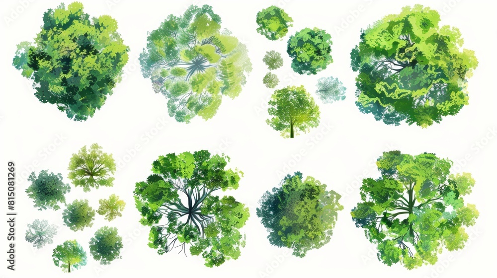 Aufkleber abstract trees for landscape planning and architecture generative ai