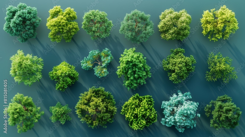 Poster trees from above for digital composition generative ai
