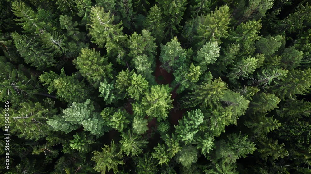 Aufkleber nature scene with trees from above generative ai