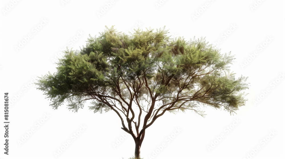 Poster isolated tree on white background for nature designs generative ai