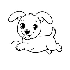 Cute vector illustration Dachshund hand drawn for kids page