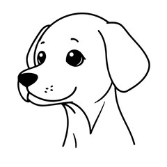 Simple vector illustration of labrador hand drawn for kids page