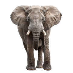 Obraz premium An African elephant is walking across a Png background, a african elephant isolated on transparent background