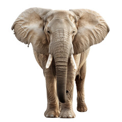 Obraz premium African elephant standing alone on a Png background, a african elephant isolated on transparent background