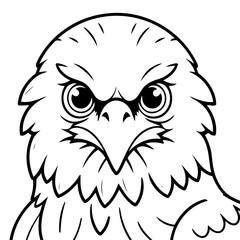 Simple vector illustration of Eagle drawing for children page