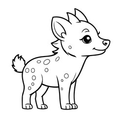 Cute vector illustration Hyena doodle for toddlers coloring activity
