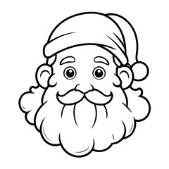 Cute vector illustration Santa doodle for children worksheet