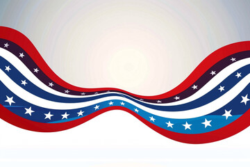 Abstract patriotic design red, white, blue waves for Memorial Day.