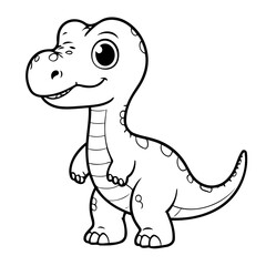 Cute vector illustration Dino hand drawn for kids page
