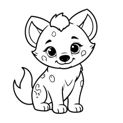 Cute vector illustration Hyena for children colouring activity