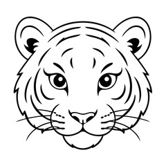 Cute vector illustration Tiger for kids coloring activity page