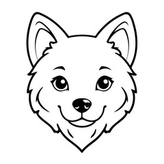 Cute vector illustration Husky for kids coloring activity page