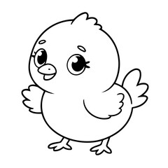 Cute vector illustration chick doodle for toddlers colouring page