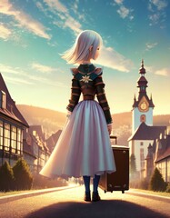 Obraz premium the girl in the city