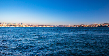 Bosporus and bridge Istanbul Marmara Sea 