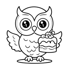 Cute vector illustration Owl hand drawn for kids page