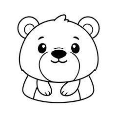 Cute vector illustration Bear doodle for kids colouring page