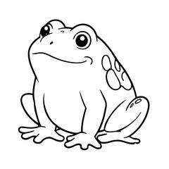 Cute vector illustration Frog drawing for toddlers colouring page