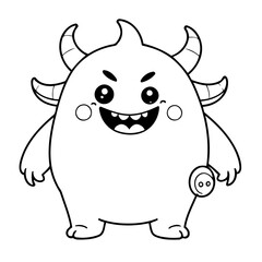 Simple vector illustration of Monster drawing for toddlers book