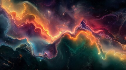 Fototapeta premium Chaos theory illustrated through colorful patterns emerging from a turbulent fluid dynamics experiment