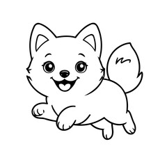 Cute vector illustration Pomsky doodle for kids colouring page
