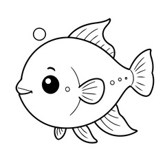 Simple vector illustration of Blobfish hand drawn for toddlers