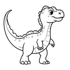 Cute vector illustration Dino hand drawn for kids page