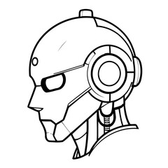 Simple vector illustration of Roboto hand drawn for toddlers
