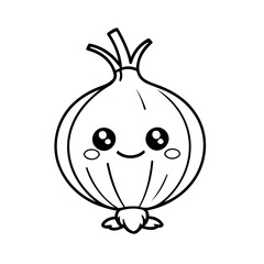 Cute vector illustration Onion drawing colouring activity