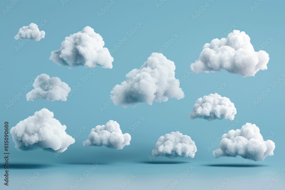 Aufkleber White clouds floating in the air, suitable for various design projects