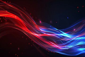 High-tech digital wave in patriotic colors for a futuristic header/footer concept.