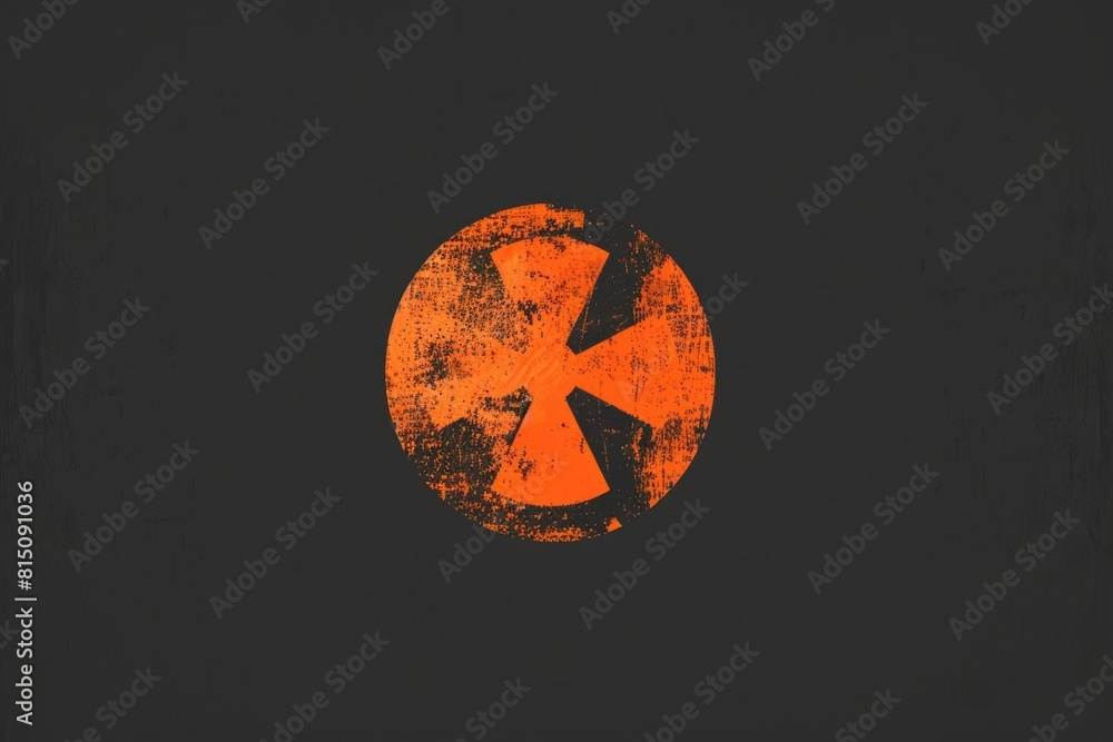 Poster dark background with vibrant red and orange logo, suitable for branding projects