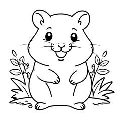 Simple vector illustration of Hamster hand drawn for toddlers
