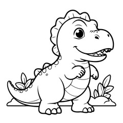 Vector illustration of a cute TRex drawing for toddlers book © meastudios
