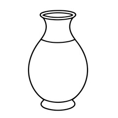 Vector illustration of a cute Vase doodle for kids colouring page