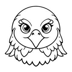 Cute vector illustration Eagle drawing for toddlers book