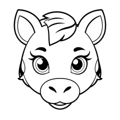 Simple vector illustration of Zebra colouring page for kids