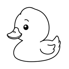 Cute vector illustration Duck drawing for kids colouring page