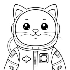 Cute vector illustration Cat drawing for toddlers book