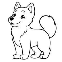 Cute vector illustration Husky doodle for toddlers coloring activity