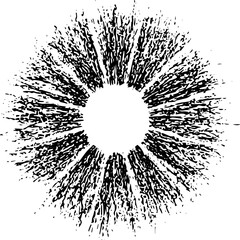 Circular starburst explosion texture. Distressed uneven grunge background. Abstract vector illustration. Overlay to create interesting effect and depth. Isolated on white background.