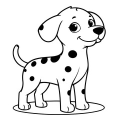 Cute vector illustration Dalmatian doodle for toddlers coloring activity