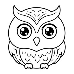 Vector illustration of a cute Owl drawing for children page