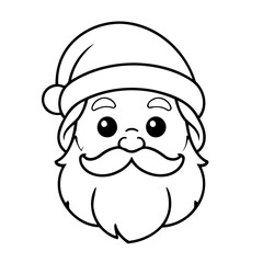 Cute vector illustration Santa doodle for children worksheet