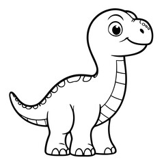 Vector illustration of a cute Dino drawing for toddlers book