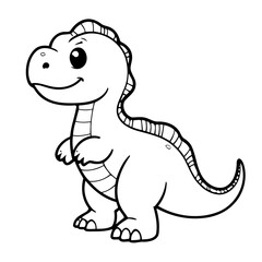 Cute vector illustration Dinosaur drawing colouring activity