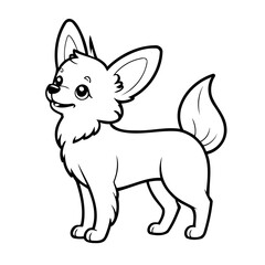 Vector illustration of a cute Papillon drawing for toddlers coloring activity