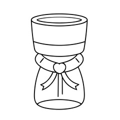 Vector illustration of a cute VaseOutline doodle for toddlers coloring activity