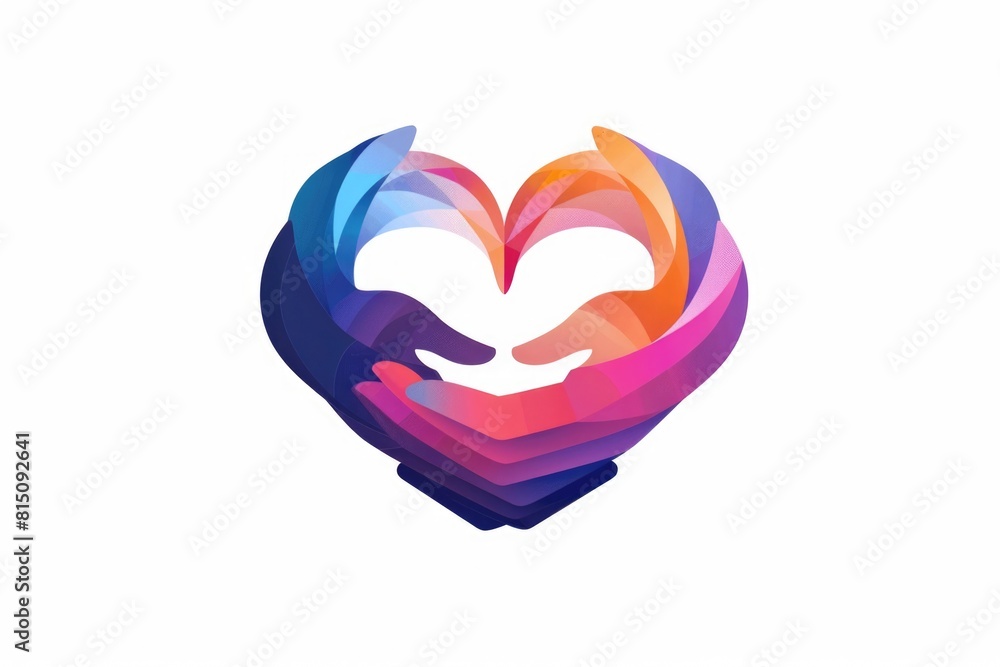 Poster Heart shape formed by two hands holding each other. Suitable for love and unity concepts