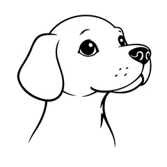 Vector illustration of a cute labrador doodle for kids colouring page